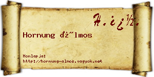 Hornung Álmos névjegykártya