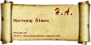 Hornung Álmos névjegykártya