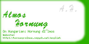 almos hornung business card